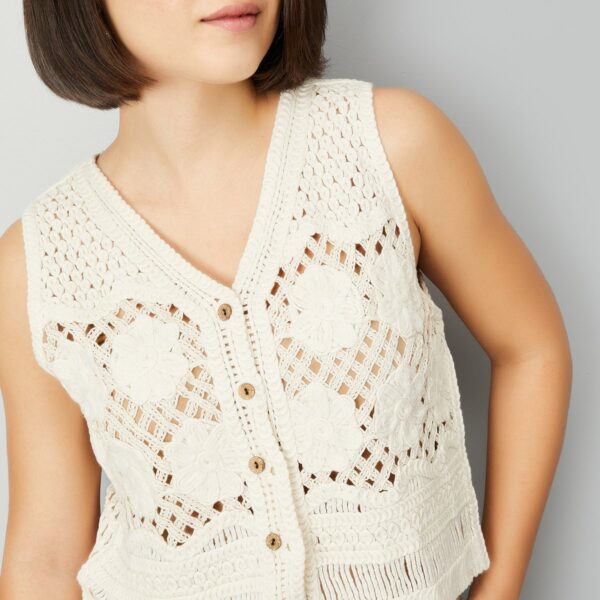 Women Crochet Knit Vest Top - Image 4