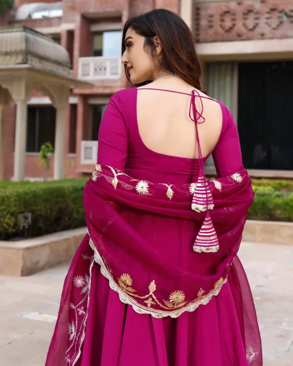 Woman Sparkling Purple Gotapatti Suit Set - Image 3